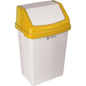 Robert Scott 101735 White Swing Bin With Coloured Lid 50L  Yellow