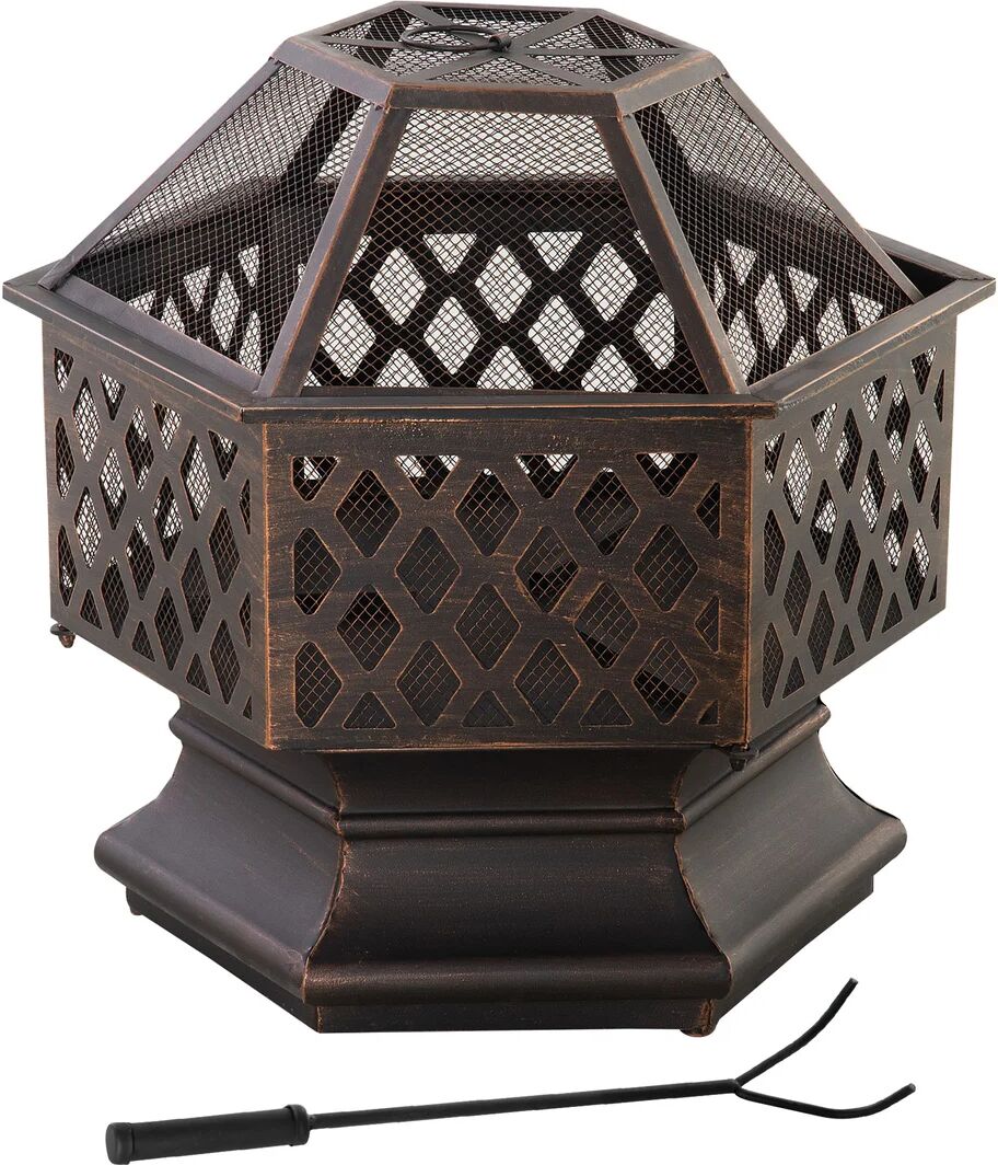 Photos - Fireplace Box / Freestanding Stove Rosalind Wheeler Fire Pit brown/gray 63.0 H x 63.0 W x 62.5 D cm