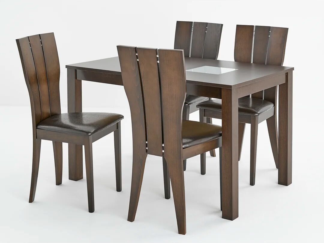 Photos - Dining Table Marlow Home Co. Fikes 5 - Piece Dining Set brown 75.0 H x 75.0 W x 120.0 D