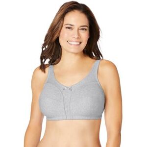 Plus Size Women's Cotton Back-Close Wireless Bra by Comfort Choice in Heather Grey (Size 50 D)