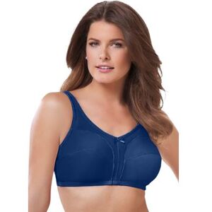 Plus Size Women's Cotton Back-Close Wireless Bra by Comfort Choice in Evening Blue (Size 38 D)