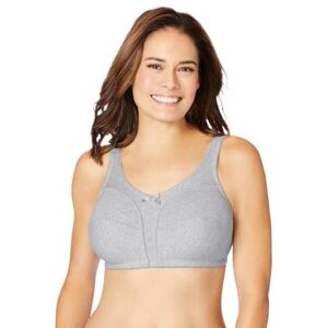 Plus Size Women's Cotton Back-Close Wireless Bra by Comfort Choice in Heather Grey (Size 46 D)
