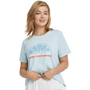 Plus Size Women's Sunshine Graphic Tee by ellos in Seamist Blue (Size 34/36)