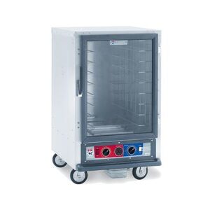 Metro C515-CFC-4 1/2 Height Non-Insulated Mobile Heated Cabinet w/ (8) Pan Capacity, 120v, 1 Clear Door, Fixed Wire Slides