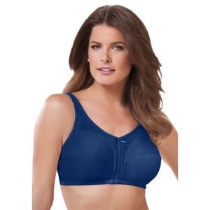 Plus Size Women's Cotton Back-Close Wireless Bra by Comfort Choice in Evening Blue (Size 38 D)