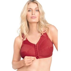 Plus Size Women's Cotton Front-Close Wireless Bra by Comfort Choice in Classic Red (Size 38 D)