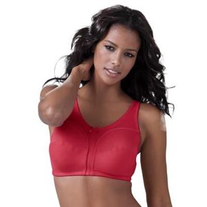 Plus Size Women's Cotton Back-Close Wireless Bra by Comfort Choice in Classic Red (Size 54 D)