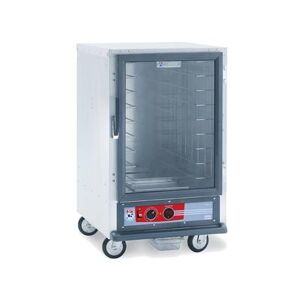 Metro C515-HFC-4 1/2 Height Non-Insulated Mobile Heated Cabinet w/ (8) Pan Capacity, 120v, Clear Door, Fixed Wire Slides