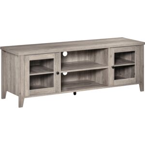 HOMCOM Entertainment Center Modern TV Stand with Cabinets Grey Wash for Living Room Bedroom Flatscreen up to 60"   Aosom.com