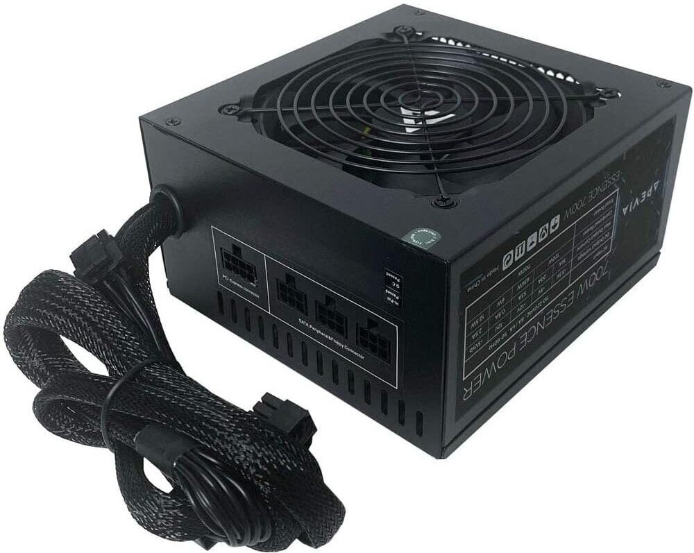 DailySale Apevia ATX-ES700W Essence 700W ATX Semi-Modular Gaming Power Supply with Auto-Thermally Controlled (Refurbished)