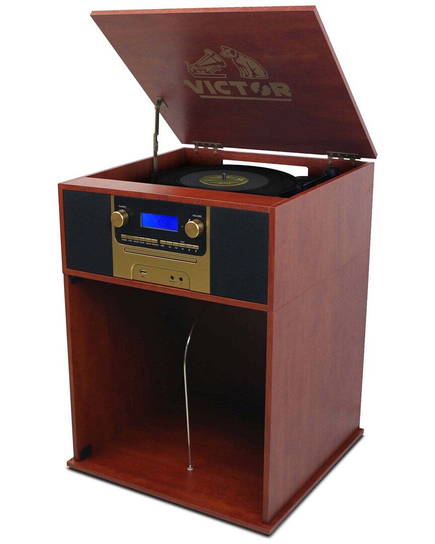 Victor Audio Victor Mahogany Boyleston 7-In-1 Turntable Music Center Brown NoSize