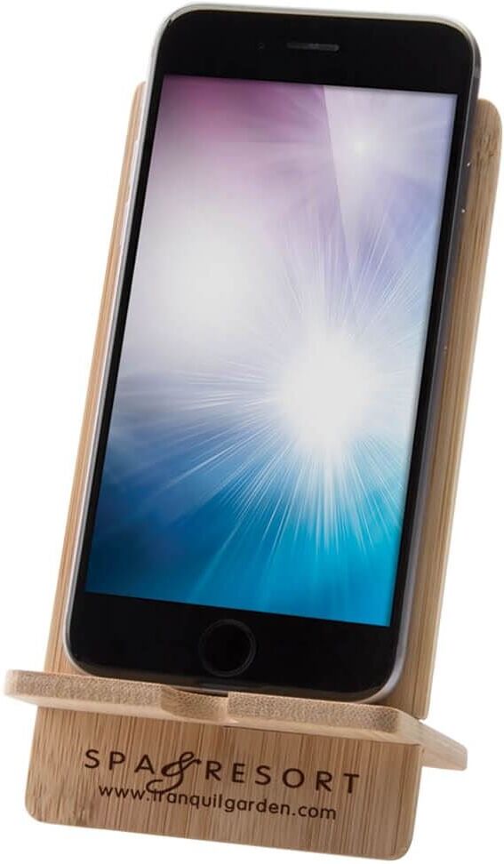 Positive Promotions 100 Arden Bamboo Wood Cellphone Stands