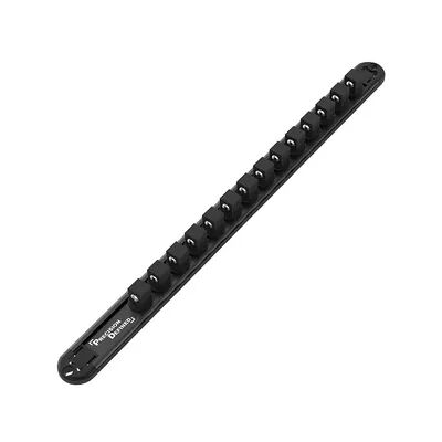 Precision Defined Aluminum Tool Socket Holder , Black, Single 1/4-Inch x 16 Clips , Heavy Duty Organizer, Oxford, 14