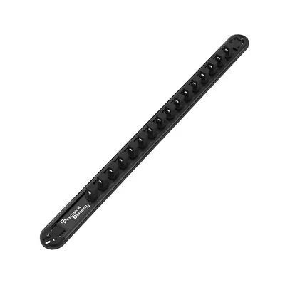 Precision Defined Aluminum Tool Socket Holder , Black, Single 1/4-Inch x 16 Clips , Heavy Duty Organizer, Grey