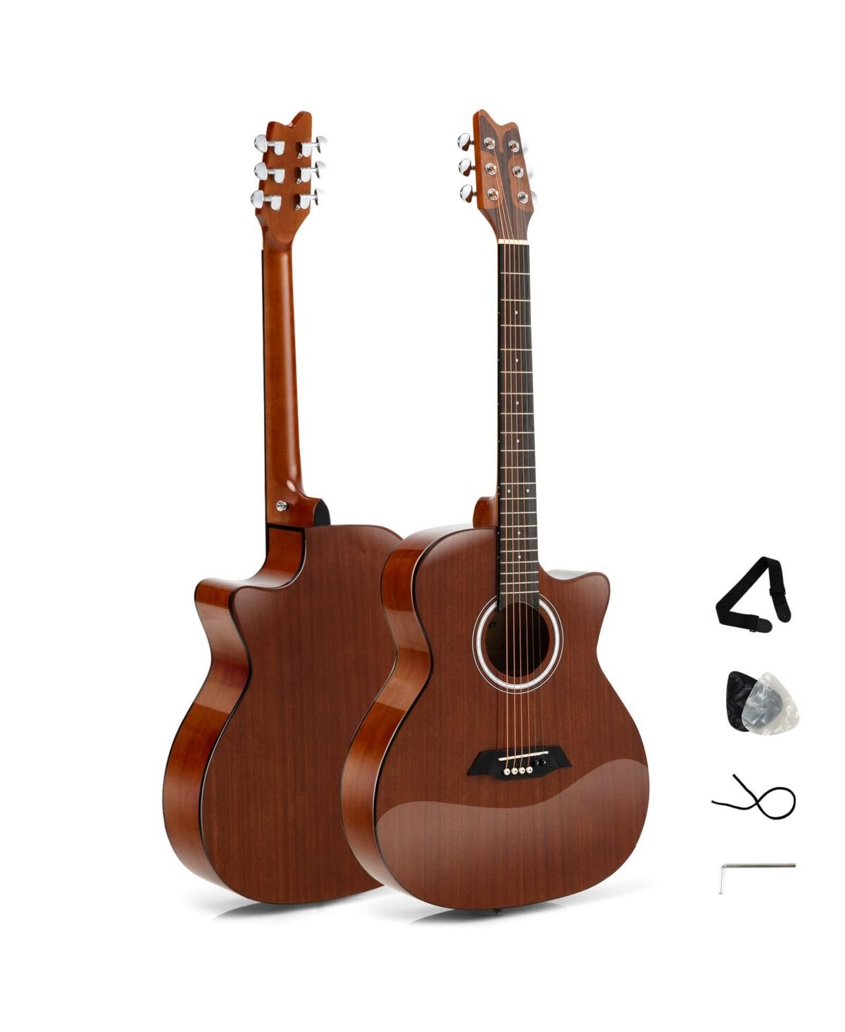Sugift 41 Inch Full Size Acoustic Guitar with Sapele Body Strap Picks