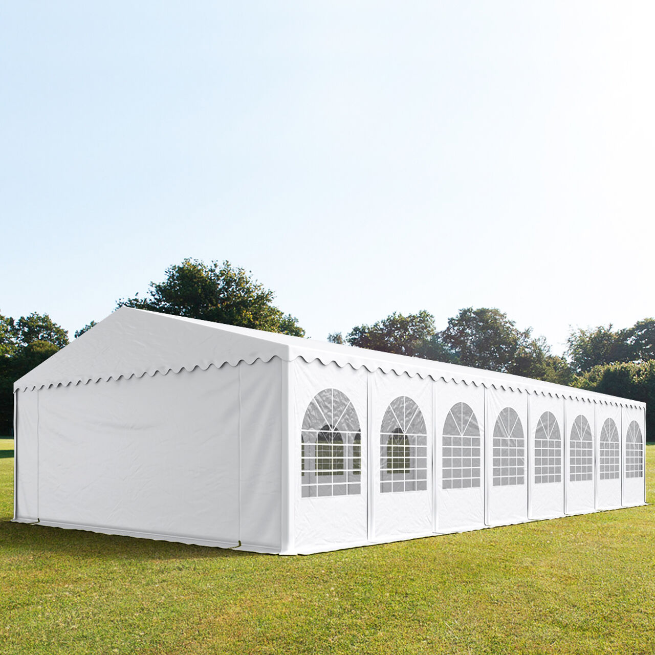 TOOLPORT Partytent 8x32m PVC 550 g/m² wit waterdicht Feesttent