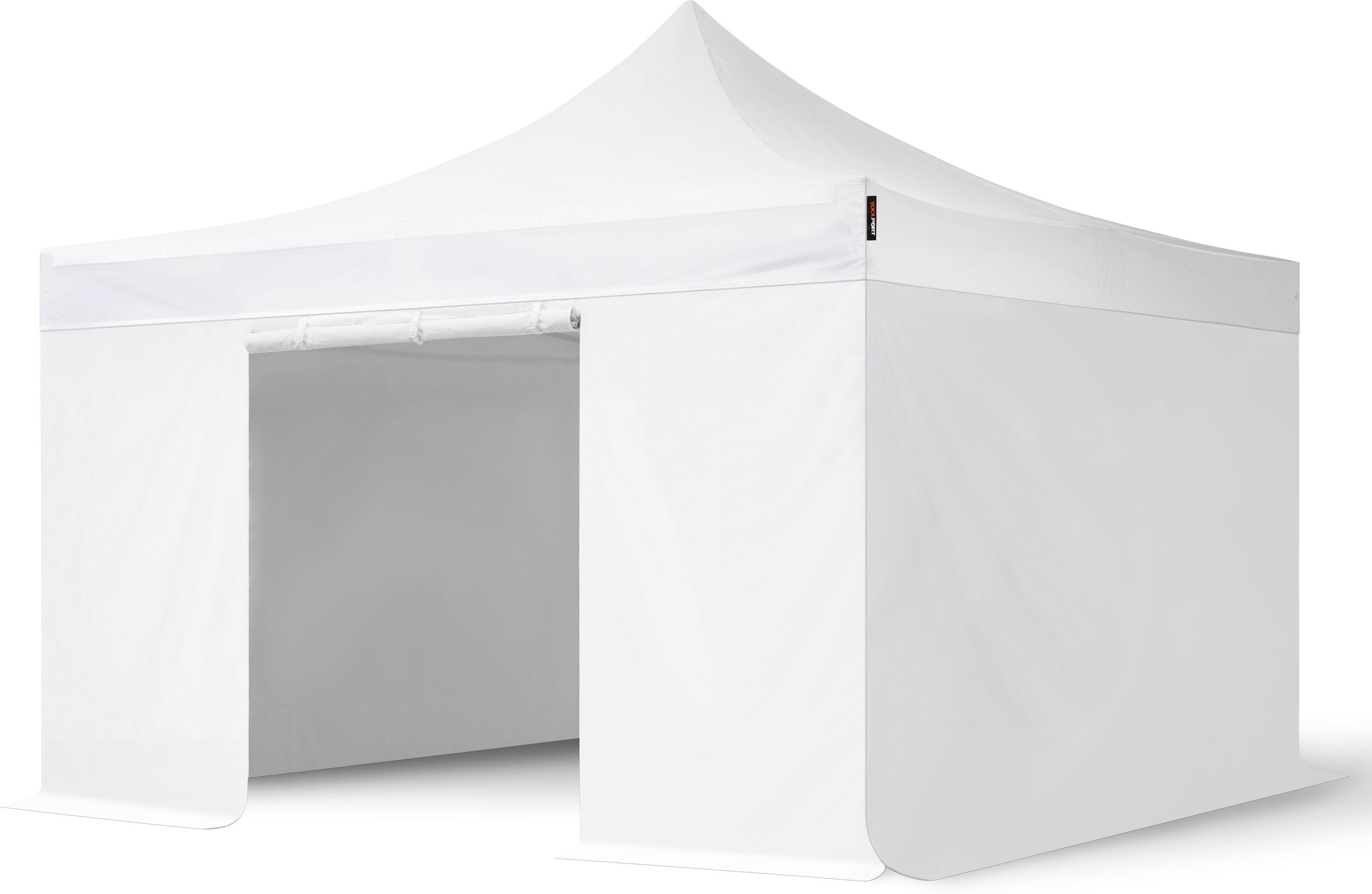 TOOLPORT Easy up Partytent 4x4m Hoogwaardig polyester 400 g/m² wit waterdicht Easy Up Tent, Pop Up Partytent, Harmonicatent, Vouwtent