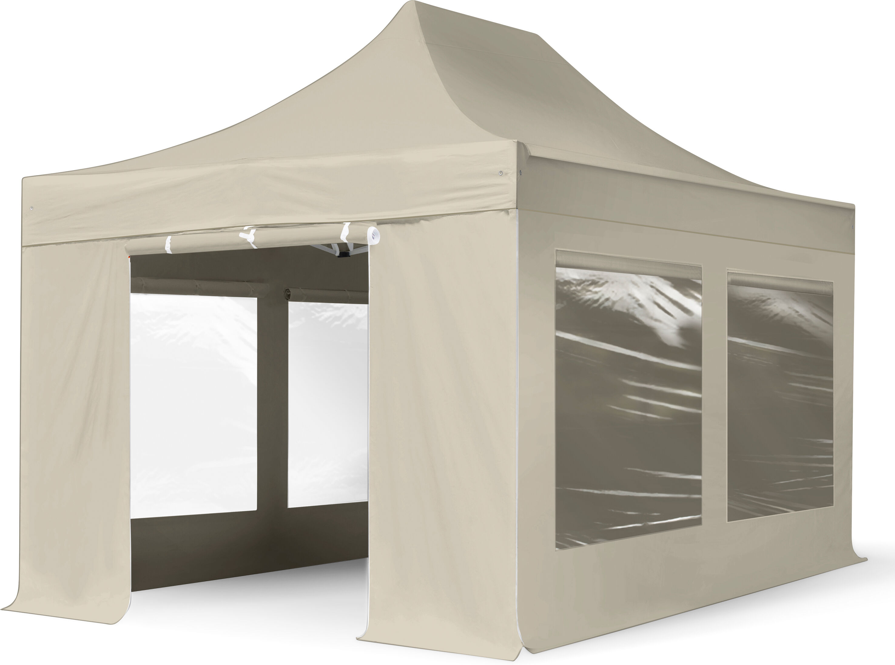 TOOLPORT Easy up Partytent 3x4,5m Hoogwaardig polyester 400 g/m² crème waterdicht Easy Up Tent, Pop Up Partytent, Harmonicatent, Vouwtent