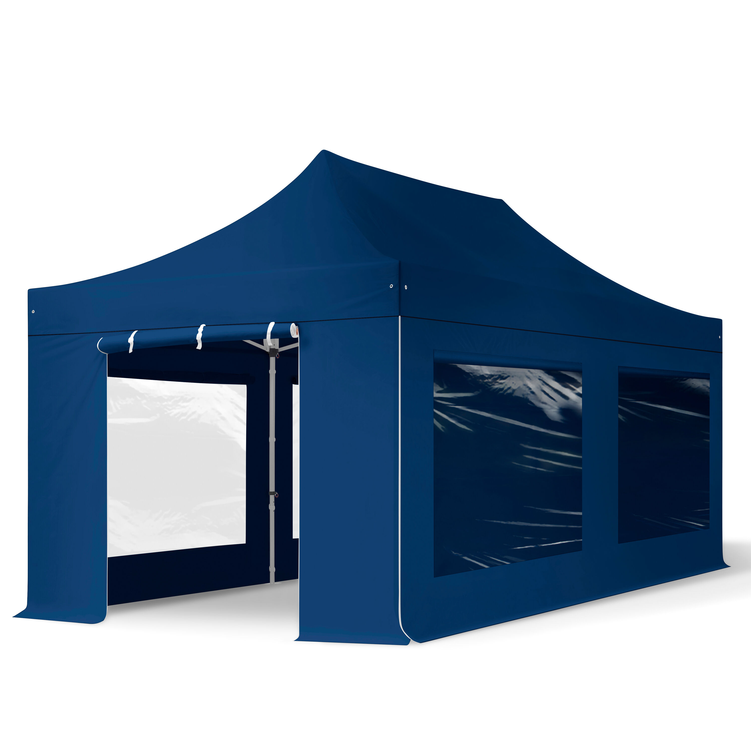 TOOLPORT Easy up Partytent 3x6m Hoogwaardig polyester 400 g/m² blauw waterdicht Easy Up Tent, Pop Up Partytent, Harmonicatent, Vouwtent