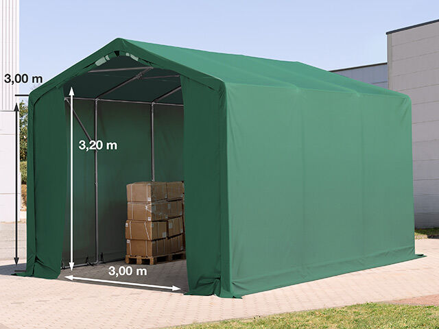 TOOLPORT Tenthal 4x6m PVC 550 g/m² donkergroen waterdicht Opslagtent, Industriële Tent