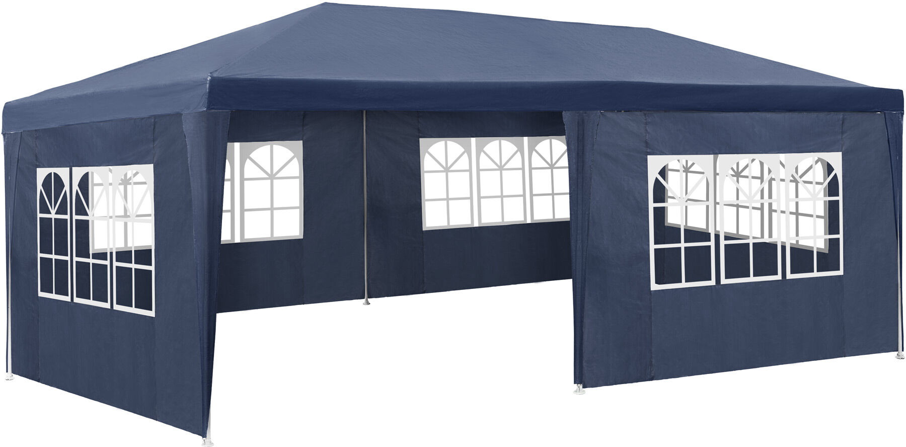 tectake Garten Pavillon 6x3m mit 5 Seitenteilen - blau