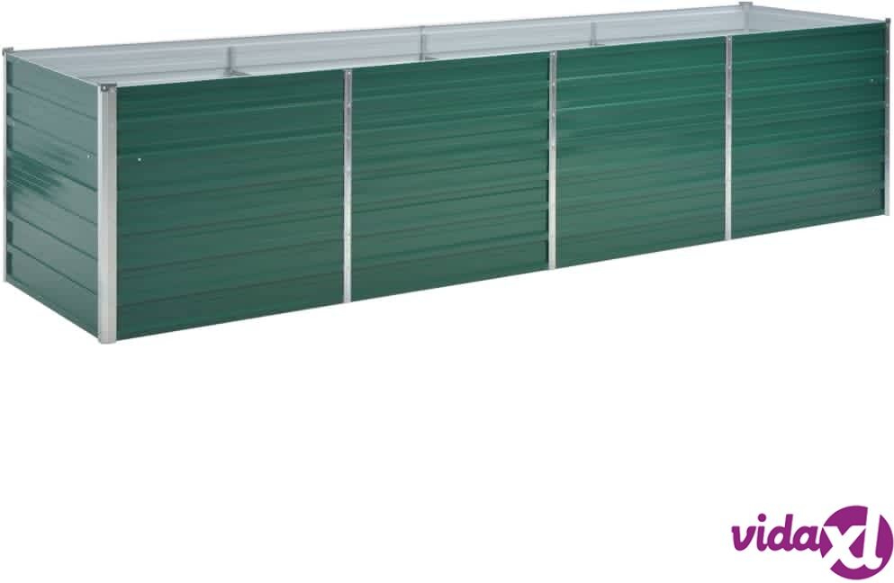 vidaXL Garden Raised Bed Galvanised Steel 320x80x77 cm Green