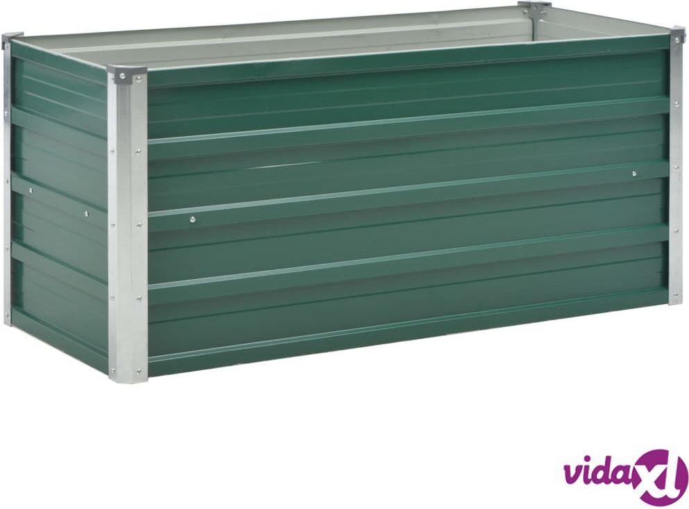 vidaXL Garden Raised Bed Galvanised Steel 100x40x45 cm Green