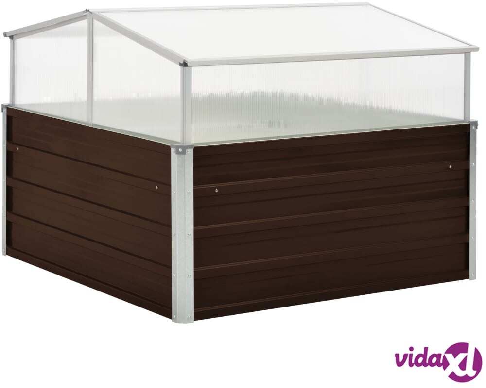 vidaXL Greenhouse Brown 100x100x85 cm Galvanised Steel