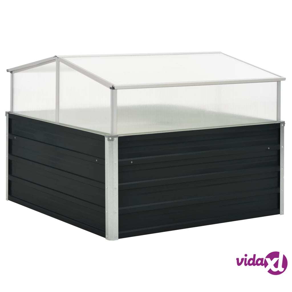 vidaXL Greenhouse Anthracite 100x100x77 cm Galvanised Steel