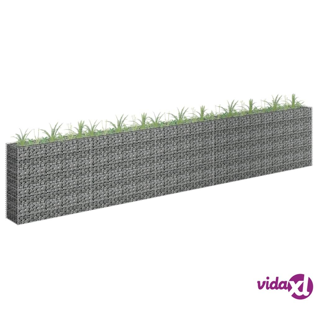 vidaXL Gabion Raised Bed Galvanised Steel 450x30x90 cm