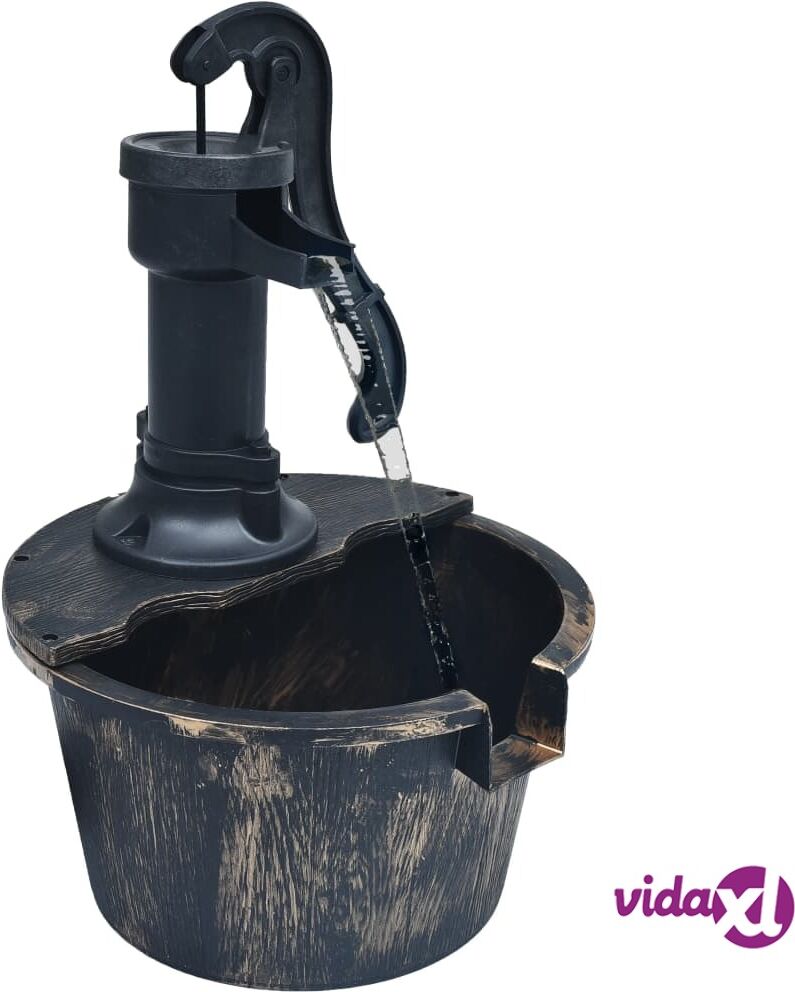 vidaXL Garden Water Fountain Barrel with Pump