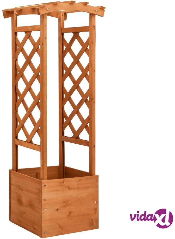 vidaXL Trellis Planter with Arch 49x39x130 cm Firwood