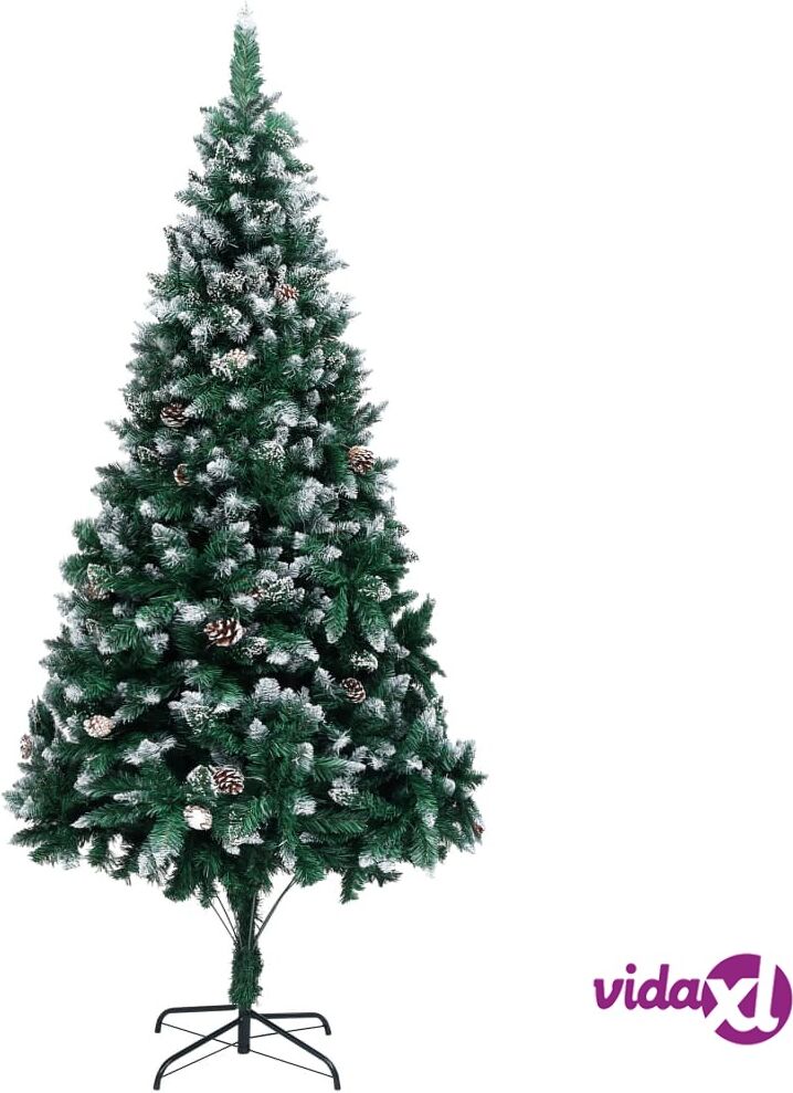 vidaXL Artificial Christmas Tree with Pine Cones and White Snow 240 cm