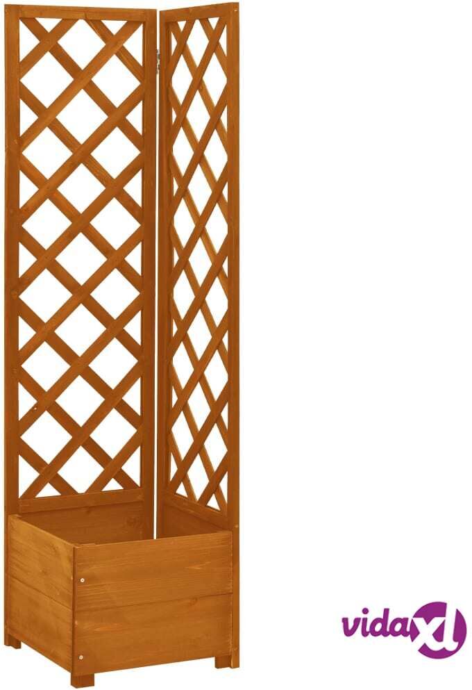 vidaXL Corner Trellis Planter Orange 40x40x150 cm Solid Firwood