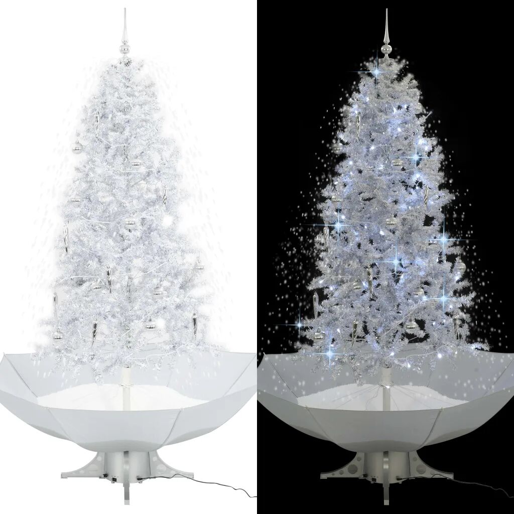 vidaXL Arbre de Noël neigeux avec base de parapluie Blanc 190 cm