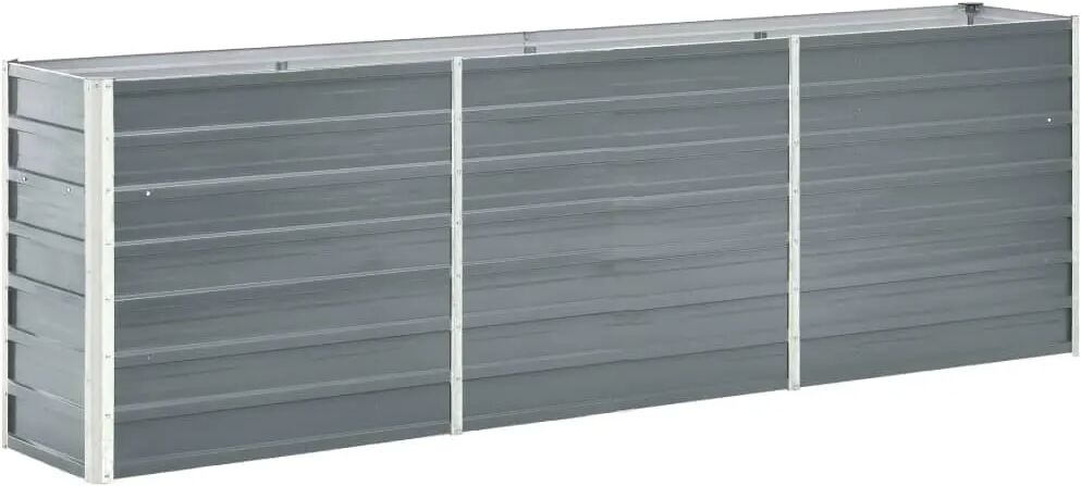 vidaXL Lit surélevé de jardin Acier galvanisé 240x40x77 cm Gris