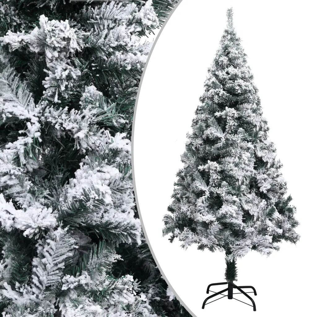 vidaXL Sapin de Noël artificiel à flocons de neige Vert 150 cm PVC