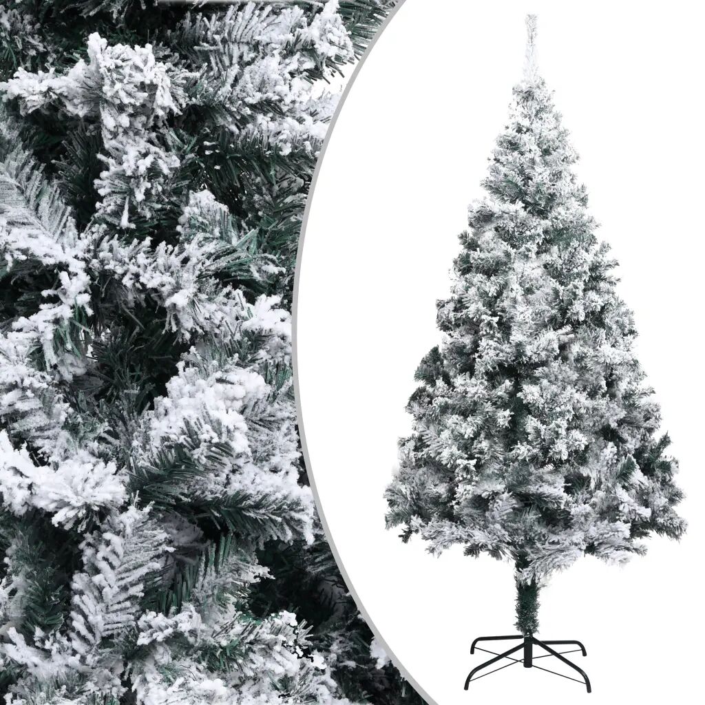 vidaXL Sapin de Noël artificiel avec neige floquée Vert 240 cm PVC