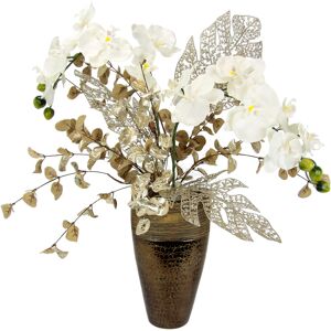 I.GE.A. Winterliche Kunstpflanze »Gesteck mit Orchidee in Keramikvase,... weiss