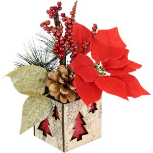 I.GE.A. Winterliche Kunstpflanze »Gesteck mit Poinsettia im Topf,... rot