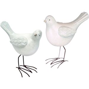 I.GE.A. Weihnachtsfigur »Vogel aus Terrakotta mit Glitzer, 2er Set, weiss,... weiss