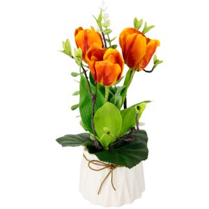 I.GE.A. Kunstblume »Tulpen«, Im Topf aus Keramik Gesteck Künstliche... orange Größe