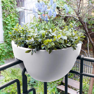 rephorm Eckling Pflanzbehälter, Balkon Geländertopf, Ø 44 cm, weiss