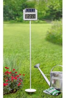 TFA Dostmann Digitales Gartenthermometer Avenue Plus mit Solarbeleuchtung und Funkuhr