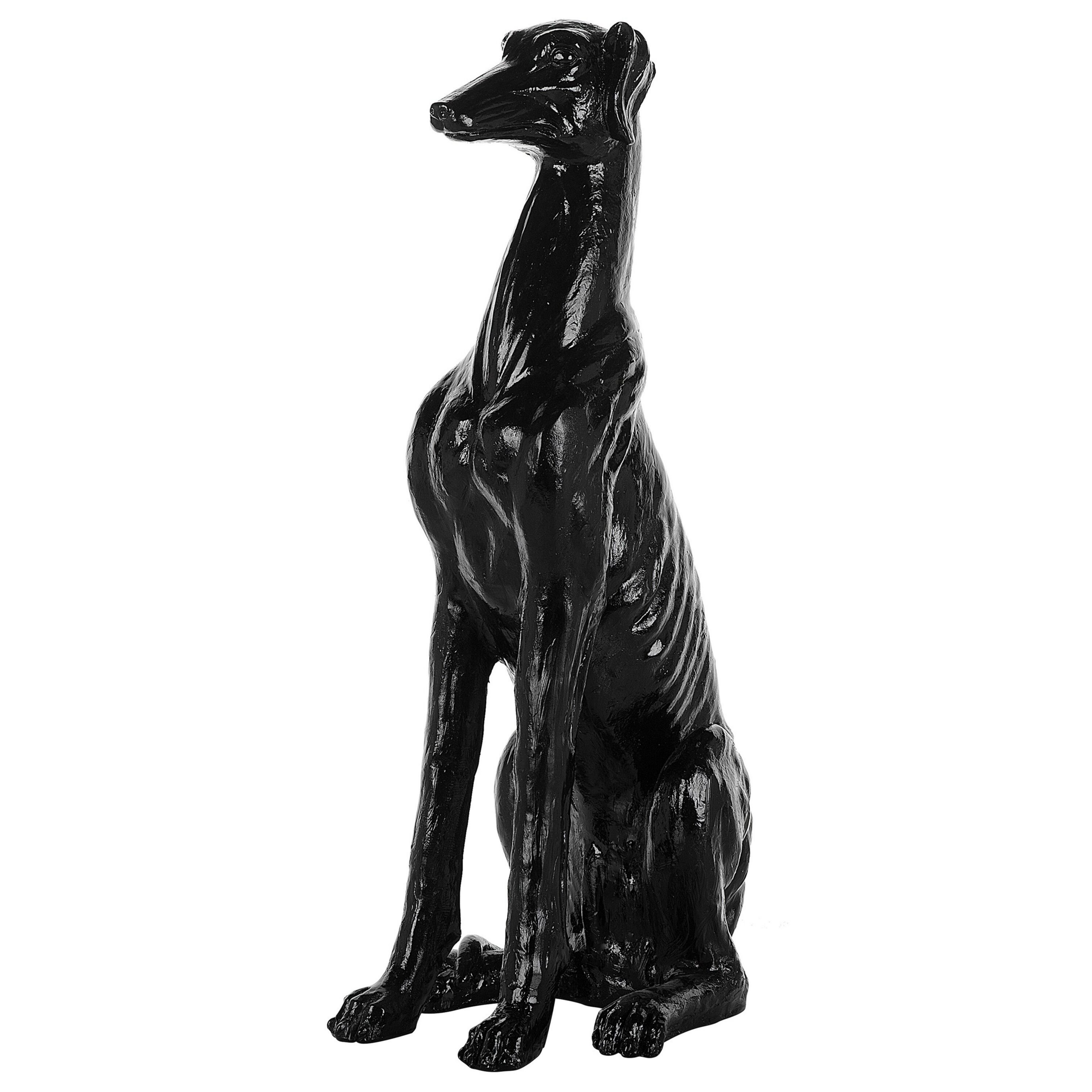 Beliani Dekorativní figurka lesklá černá 80 cm GREYHOUND