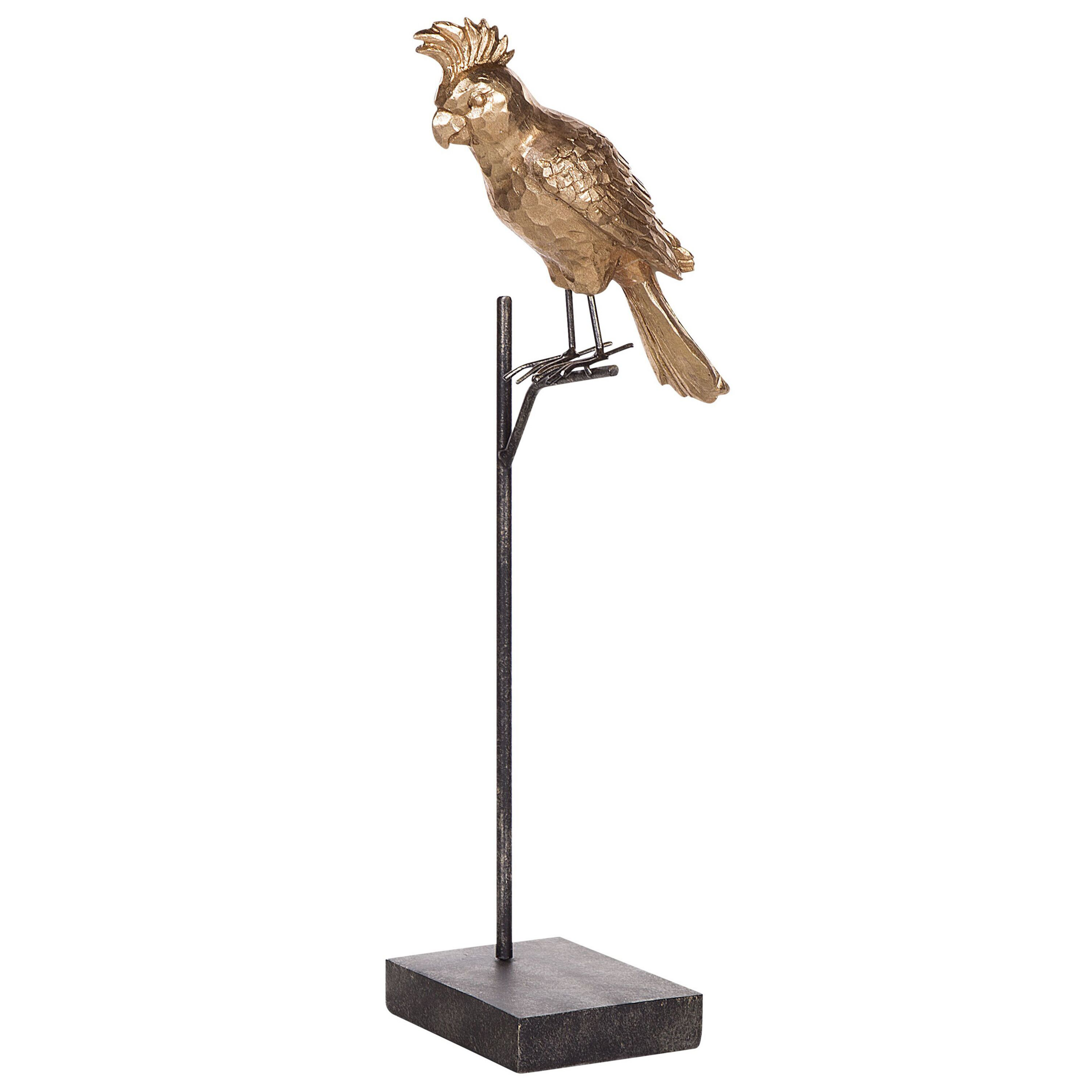 Beliani Dekorace, pták na zlatým stojanu COCKATOO