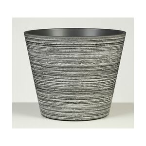 Scheurich Purista 30, Blumentopf / Pflanzkübel, rund, Farbe: Grey Line, hergestellt mit recyceltem Kunststoff, für den Innenbereich