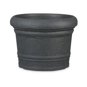 Scheurich Formia 80, Pflanzgefäß/Blumentopf/Pflanzkübel, rund, Farbe: Schwarz-Granit, hergestellt mit recyceltem Kunststoff, für den Außenbereich
