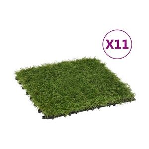vidaXL Kunstrasen-Fliesen 11 Stk. Grün 30x30 cm