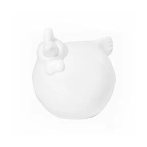 Deko-Huhn in weiß aus robustem Fiberstone, Größe M - E1170-S1-W